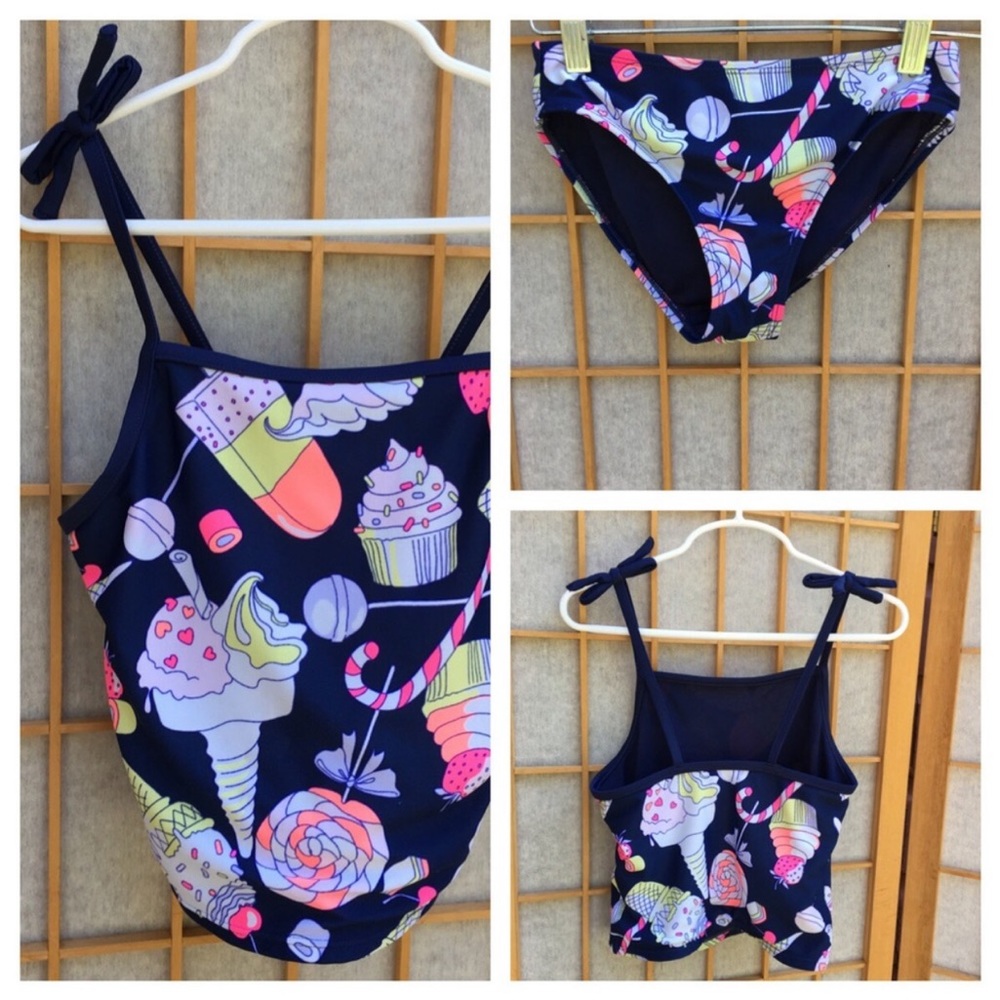 Gap Kids Ice Cream/Candy/Cupcake Print Tankini Swimsuit SZ Girls M 8-9 yrs
